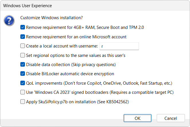 Windows user experience