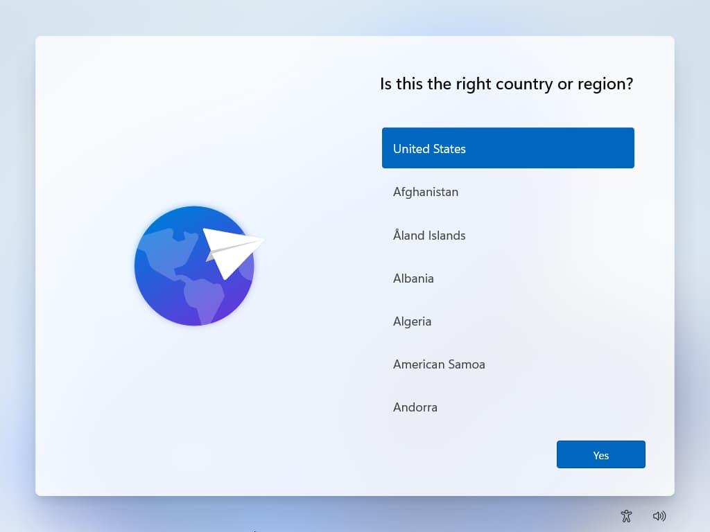 Select country